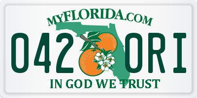 FL license plate 0420RI