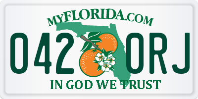 FL license plate 0420RJ