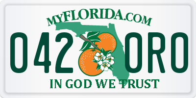 FL license plate 0420RO