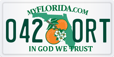 FL license plate 0420RT