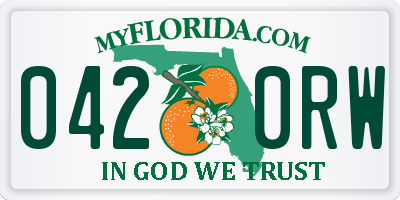 FL license plate 0420RW