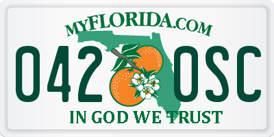 FL license plate 0420SC