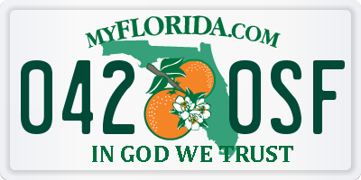 FL license plate 0420SF
