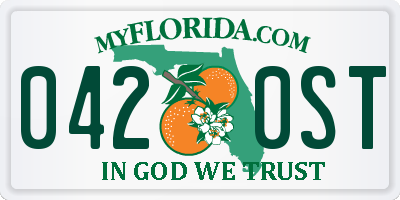 FL license plate 0420ST
