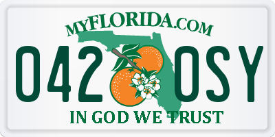 FL license plate 0420SY