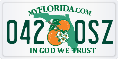 FL license plate 0420SZ