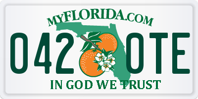 FL license plate 0420TE