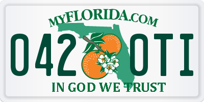 FL license plate 0420TI