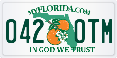 FL license plate 0420TM