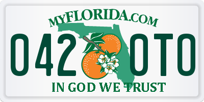 FL license plate 0420TO