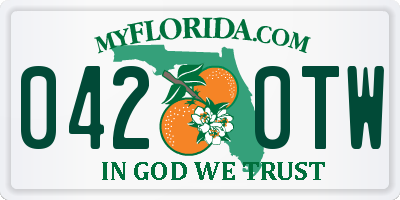 FL license plate 0420TW