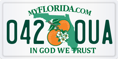 FL license plate 0420UA