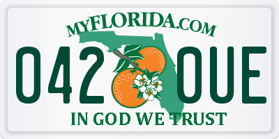 FL license plate 0420UE