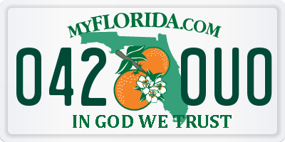 FL license plate 0420UO