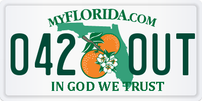 FL license plate 0420UT