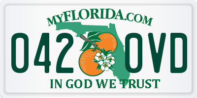 FL license plate 0420VD