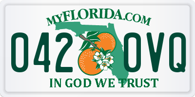 FL license plate 0420VQ