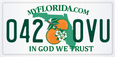 FL license plate 0420VU