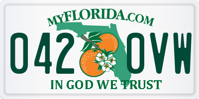 FL license plate 0420VW
