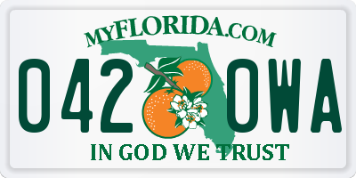 FL license plate 0420WA