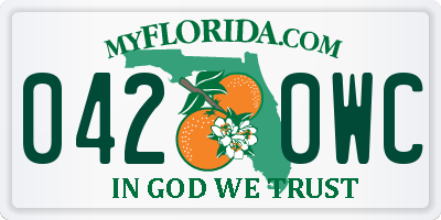 FL license plate 0420WC
