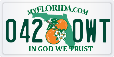 FL license plate 0420WT