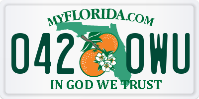 FL license plate 0420WU