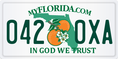 FL license plate 0420XA