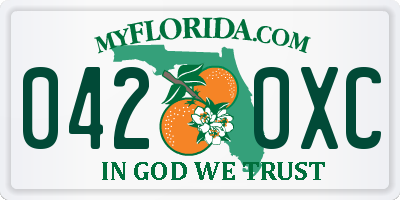 FL license plate 0420XC
