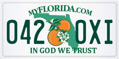 FL license plate 0420XI