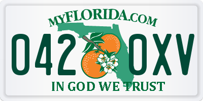 FL license plate 0420XV