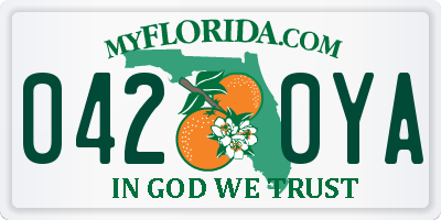FL license plate 0420YA