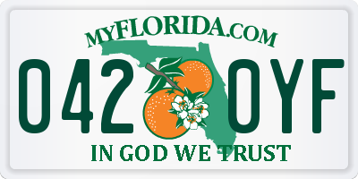 FL license plate 0420YF