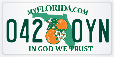 FL license plate 0420YN