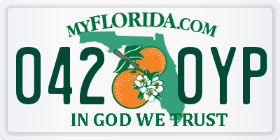FL license plate 0420YP