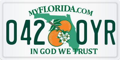 FL license plate 0420YR