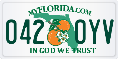FL license plate 0420YV