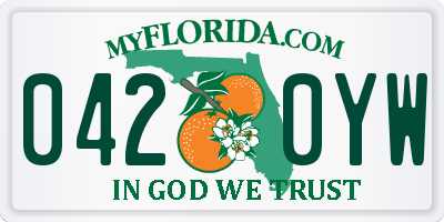 FL license plate 0420YW