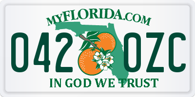 FL license plate 0420ZC