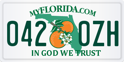 FL license plate 0420ZH
