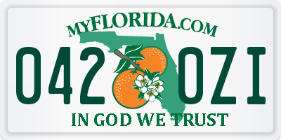 FL license plate 0420ZI