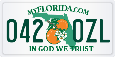 FL license plate 0420ZL