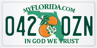 FL license plate 0420ZN
