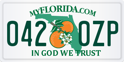 FL license plate 0420ZP
