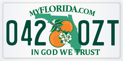 FL license plate 0420ZT