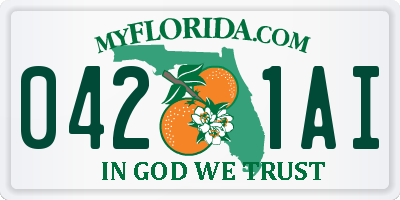 FL license plate 0421AI