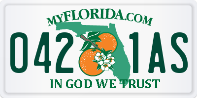 FL license plate 0421AS