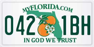 FL license plate 0421BH