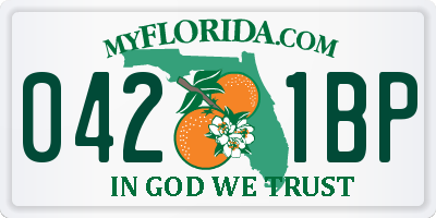FL license plate 0421BP