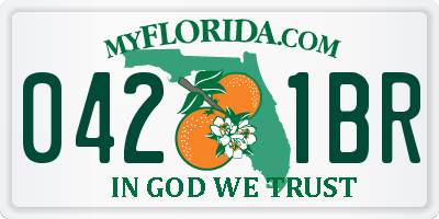 FL license plate 0421BR